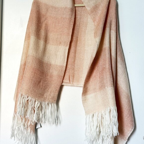 Martha Stewart Accessories - Martha Stewart Collection Wrap Pink White Striped Warm Winter Large Scarf